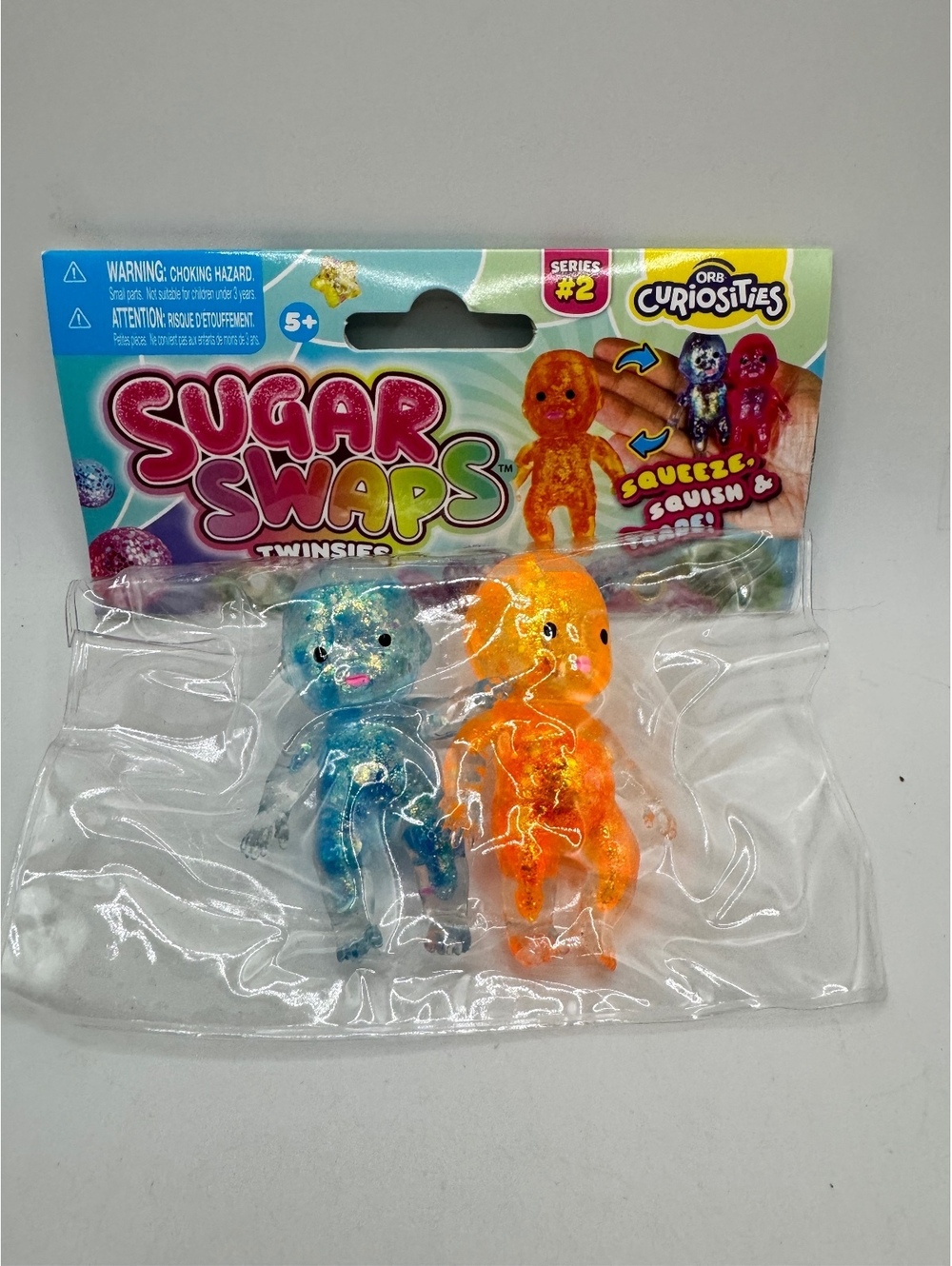 Curiosities Sugar Swaps Twinsies Series 2 Squeeze Squish Toy Sealed Blue Orange